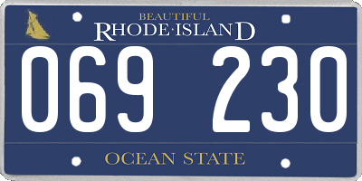 RI license plate 069230