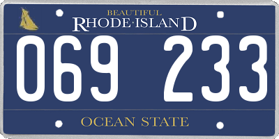 RI license plate 069233