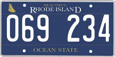 RI license plate 069234