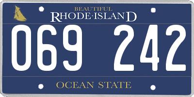 RI license plate 069242