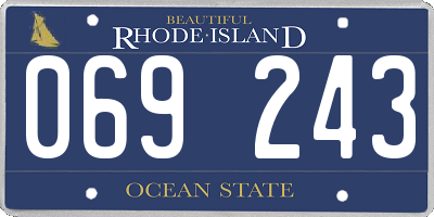 RI license plate 069243