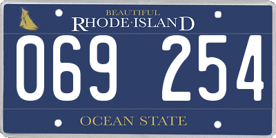 RI license plate 069254