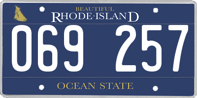 RI license plate 069257