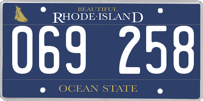 RI license plate 069258