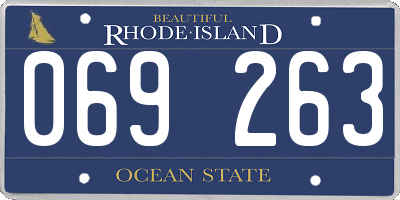 RI license plate 069263