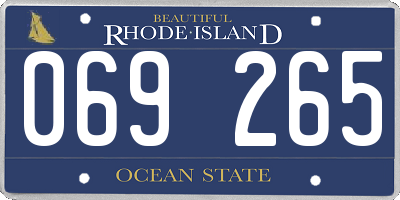 RI license plate 069265