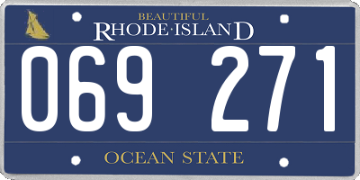 RI license plate 069271