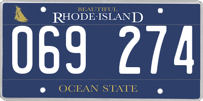 RI license plate 069274