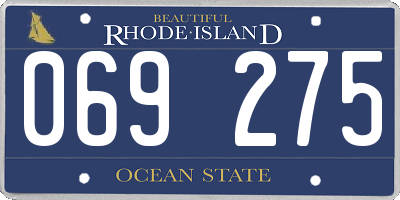RI license plate 069275