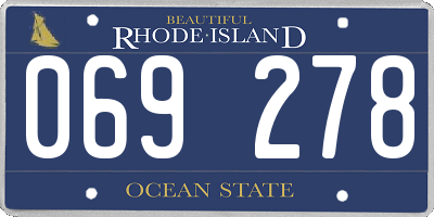 RI license plate 069278