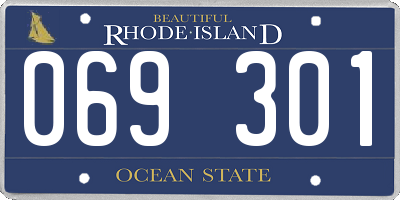 RI license plate 069301