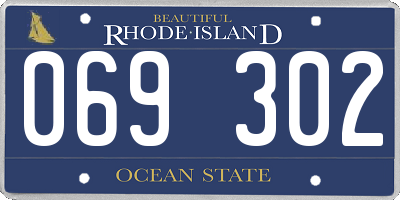 RI license plate 069302