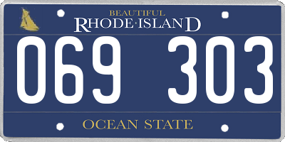 RI license plate 069303