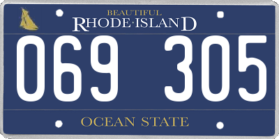 RI license plate 069305