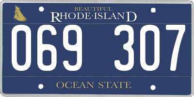 RI license plate 069307