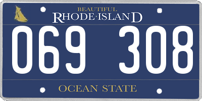 RI license plate 069308