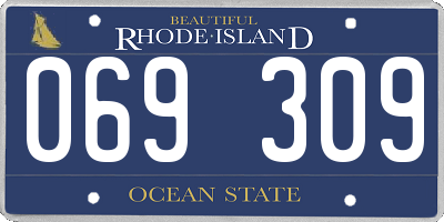 RI license plate 069309