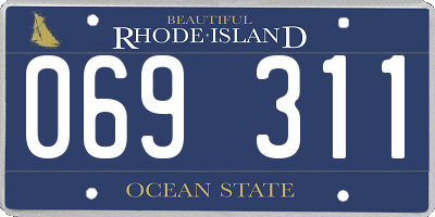 RI license plate 069311