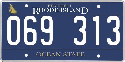 RI license plate 069313