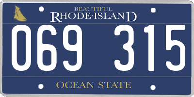 RI license plate 069315