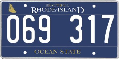 RI license plate 069317