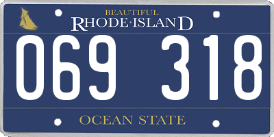 RI license plate 069318