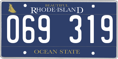 RI license plate 069319