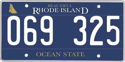 RI license plate 069325