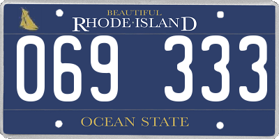 RI license plate 069333