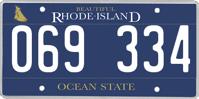RI license plate 069334