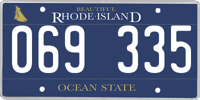 RI license plate 069335