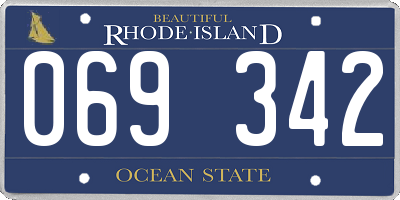 RI license plate 069342