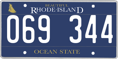 RI license plate 069344