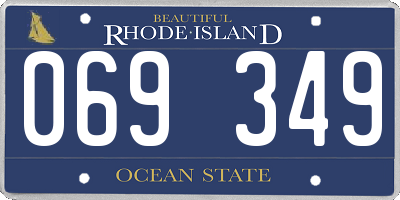 RI license plate 069349