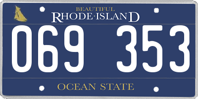 RI license plate 069353