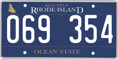 RI license plate 069354