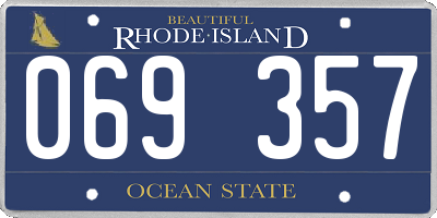 RI license plate 069357