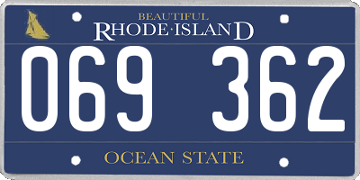 RI license plate 069362