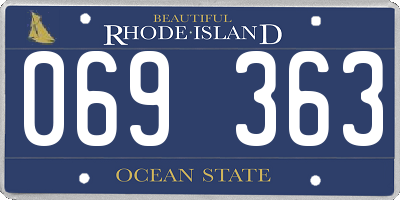 RI license plate 069363