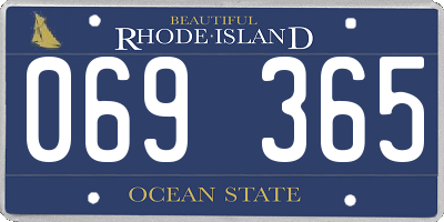 RI license plate 069365