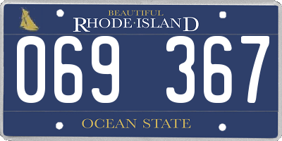 RI license plate 069367