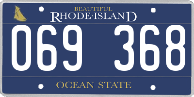 RI license plate 069368