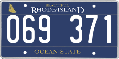 RI license plate 069371
