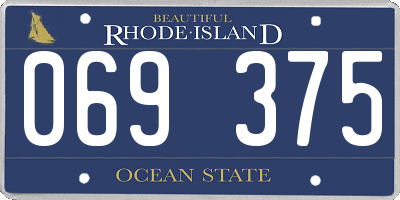 RI license plate 069375