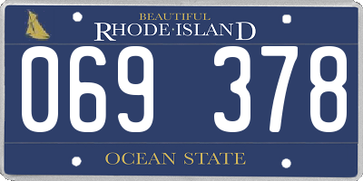 RI license plate 069378