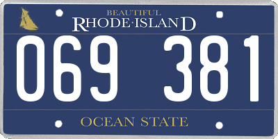 RI license plate 069381