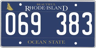 RI license plate 069383