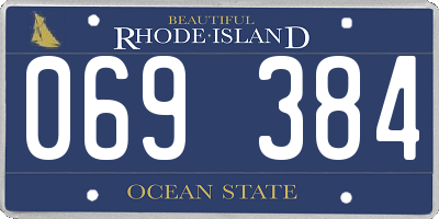 RI license plate 069384