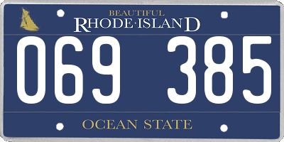 RI license plate 069385