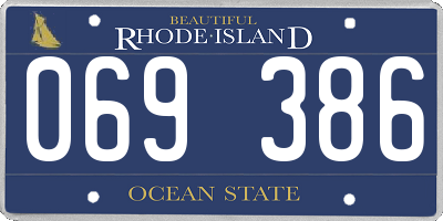 RI license plate 069386